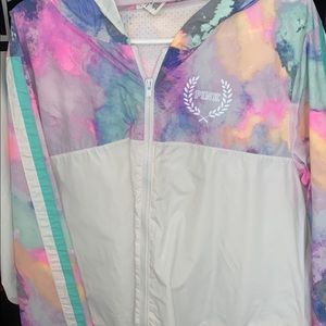 HTF watercolor windbreaker vs PINK